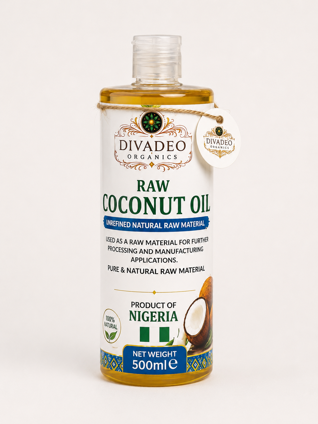 Raw Authentic Badagry Nigerian Coconut Oil | 100% Pure & Unrefined | DivaDeo Organics