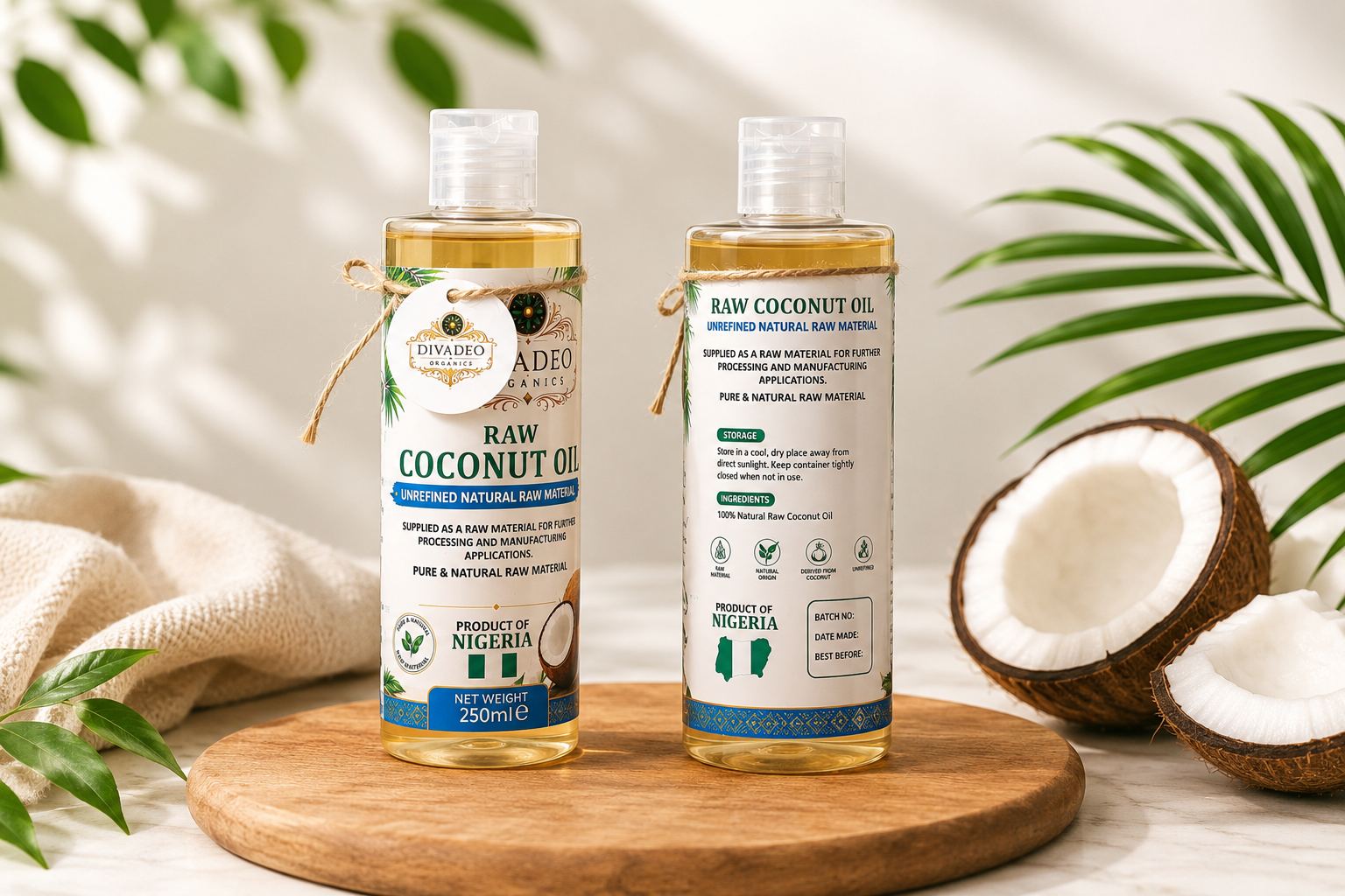 Raw Authentic Badagry Nigerian Coconut Oil | 100% Pure & Unrefined | DivaDeo Organics