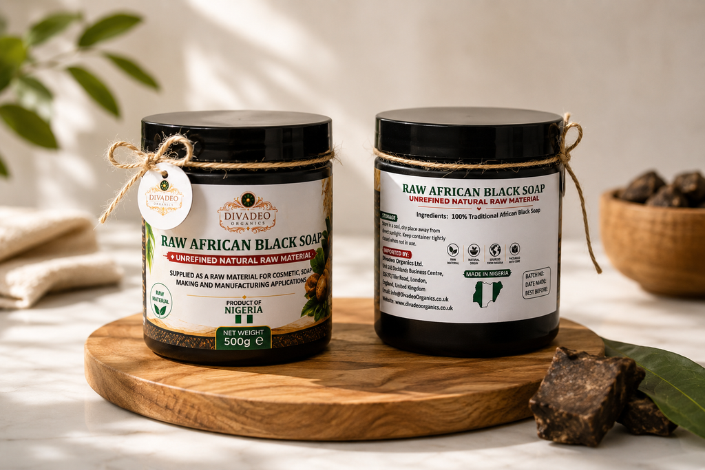 Raw African Black Soap | 100% Traditional & Natural | DivaDeo Organics