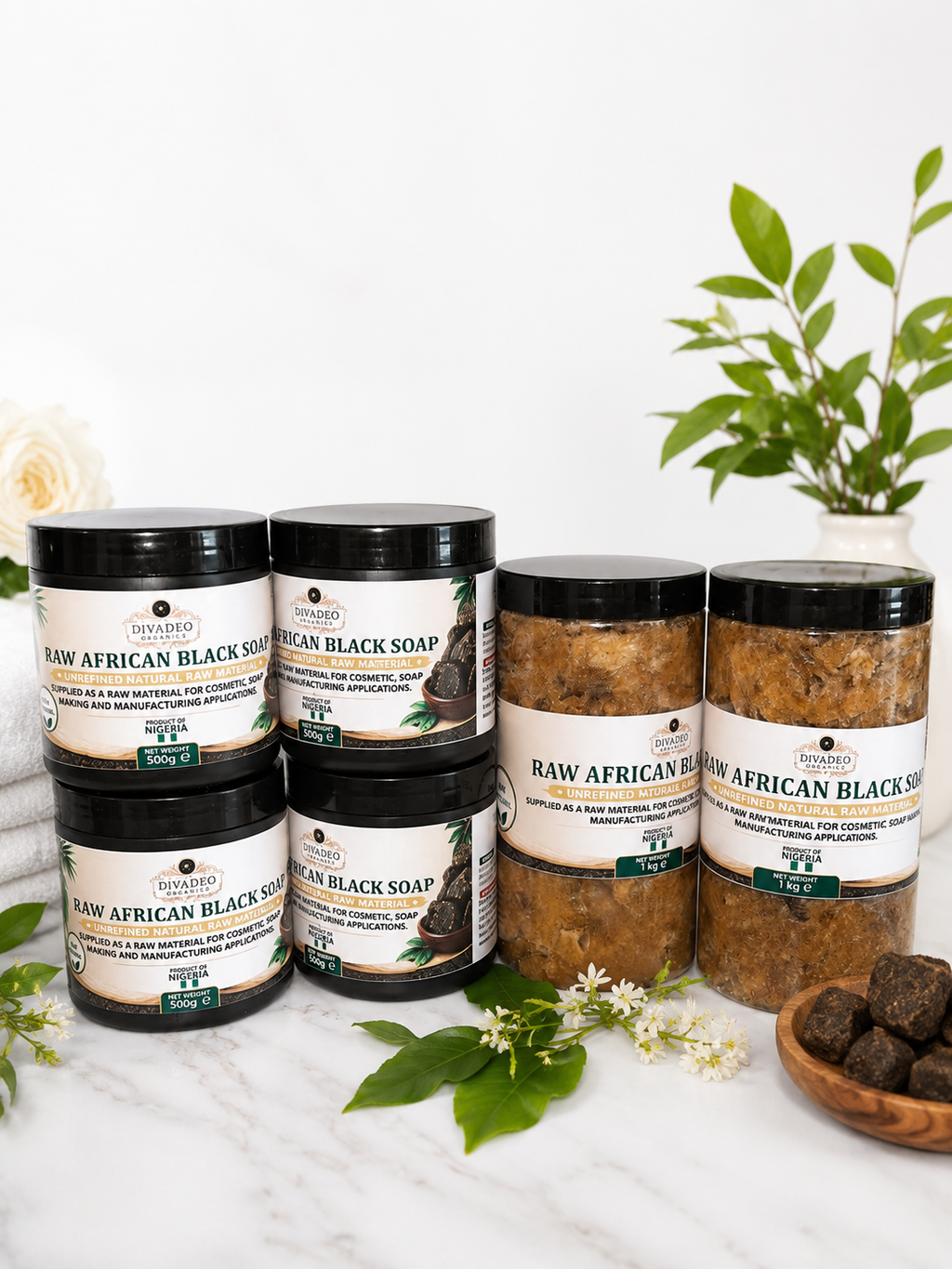 Raw African Black Soap | 100% Traditional & Natural | DivaDeo Organics
